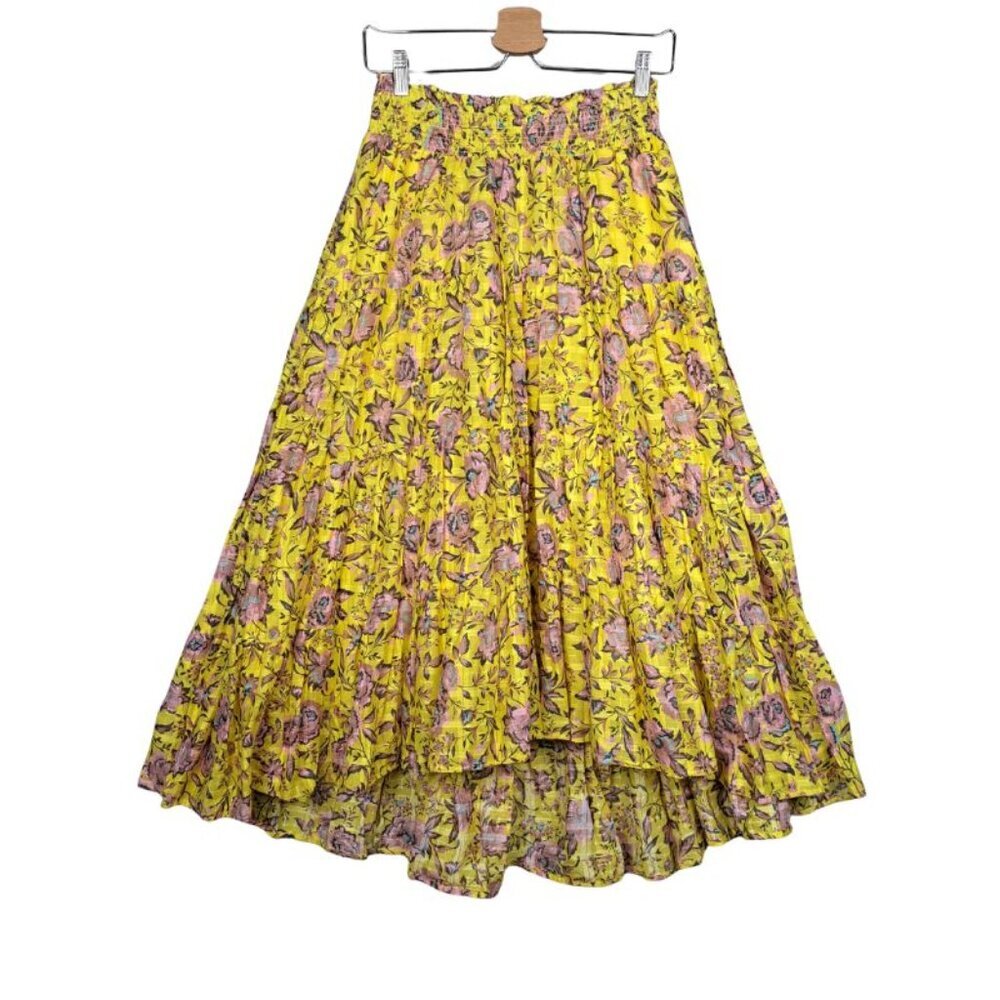 Anthropologie Clarabella Yellow Floral Maxi Skirt Sz. XS - Picture 2 of 10